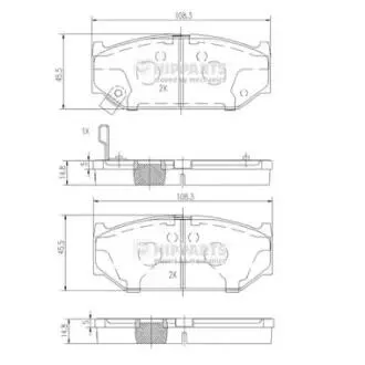 N3608031 Гальмівні колодки NIPPARTS підбір по vin на Brocar