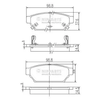 J3615004 Тормозные колодки дисковые NIPPARTS подбор по vin на Brocar