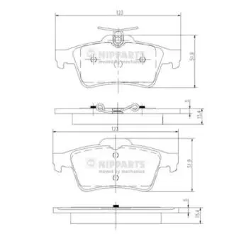 N3613022 Тормозные колодки дисковые NIPPARTS подбор по vin на Brocar
