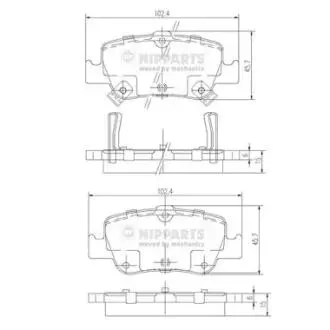 J3612033 Гальмівні колодки NIPPARTS підбір по vin на Brocar