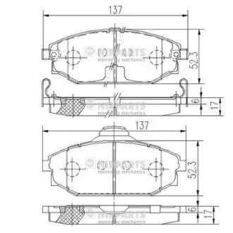 J3600523 Тормозные колодки дисковые NIPPARTS підбір по vin на Brocar