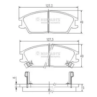 J3600515 Тормозные колодки дисковые NIPPARTS подбор по vin на Brocar