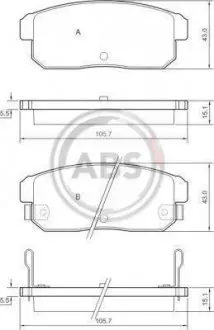 37473 Гальмівні колодки дискові A.B.S. підбір по vin на Brocar