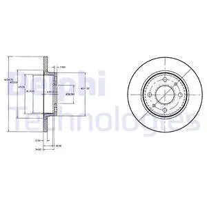 BG2466 Тормозные диски передние DELPHI підбір по vin на Brocar