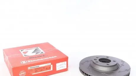 600322755 Диск гальмівний (передній) Audi Q7 06-15/Porsche Cayenne 02-/VW Touareg 02-10 (350x34)(R)(з прорезом) ZIMMERMANN підбір по vin на Brocar
