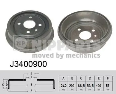 J3400900 Тормозные барабаны NIPPARTS подбор по vin на Brocar