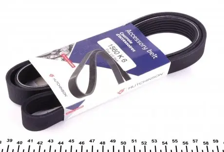 1560K6 Ремінь генератора Citroen Berlingo/Peugeot Partner 1.1/1.4 96-08 (6PK1560) HUTCHINSON підбір по vin на Brocar