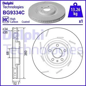 BG9334C Тормозные диски DELPHI підбір по vin на Brocar