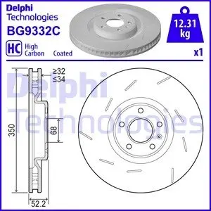 BG9332C Тормозные диски DELPHI підбір по vin на Brocar