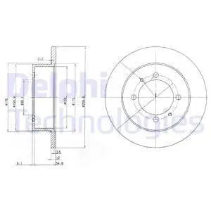 BG3609 Тормозные диски DELPHI подбор по vin на Brocar