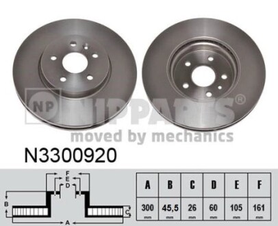 N3300920 Тормозные диски NIPPARTS подбор по vin на Brocar