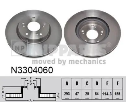 N3304060 Тормозные диски NIPPARTS підбір по vin на Brocar