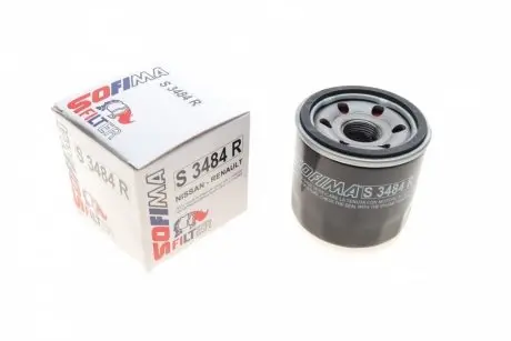 S3484R Фільтр масляний Renault Megane III 2.0CVT 09-/IV 1.6TCe 16-/Laguna III 2.0/3.5i 07-15 SOFIMA підбір по vin на Brocar