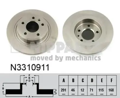 N3310911 Тормозные диски NIPPARTS подбор по vin на Brocar