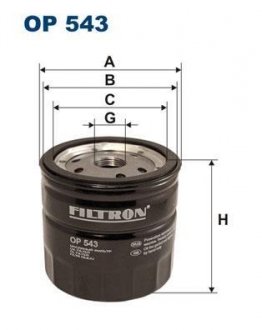 OP543 Фільтр масляний FILTRON підбір по vin на Brocar