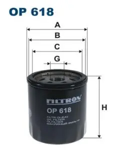 OP618 Фільтр масляний FILTRON підбір по vin на Brocar