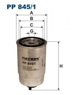 PP8451 Фильтр топливный FILTRON підбір по vin на Brocar