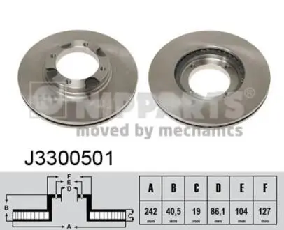 J3300501 Тормозные диски NIPPARTS подбор по vin на Brocar