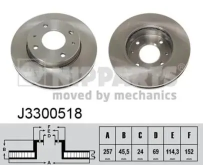 J3300518 Тормозные диски NIPPARTS подбор по vin на Brocar