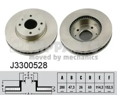 J3300528 Тормозные диски NIPPARTS подбор по vin на Brocar