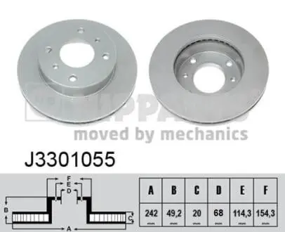 J3301055 Тормозные диски NIPPARTS підбір по vin на Brocar