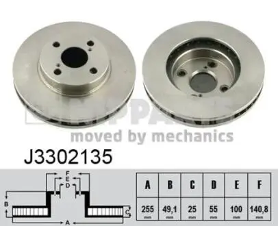 J3302135 Тормозные диски NIPPARTS подбор по vin на Brocar