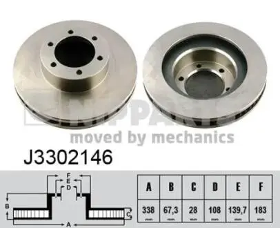 J3302146 Тормозные диски NIPPARTS подбор по vin на Brocar