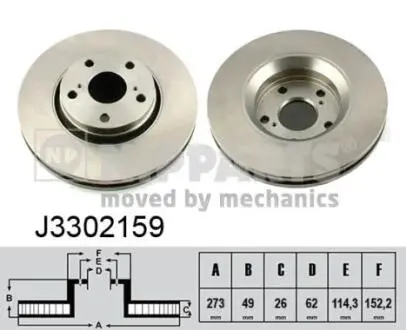 J3302159 Тормозные диски NIPPARTS подбор по vin на Brocar