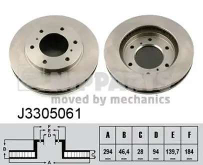 J3305061 Тормозные диски NIPPARTS підбір по vin на Brocar