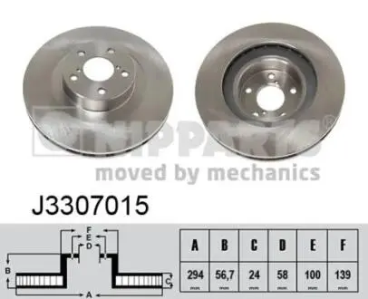 J3307015 Тормозные диски NIPPARTS подбор по vin на Brocar