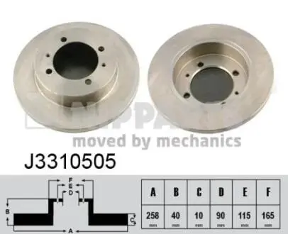 J3310505 Тормозные диски NIPPARTS підбір по vin на Brocar