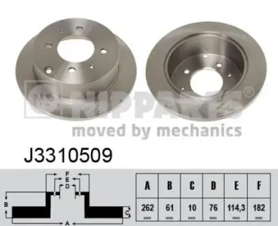 J3310509 Тормозные диски NIPPARTS подбор по vin на Brocar