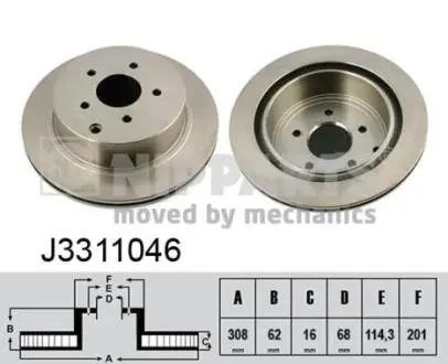 J3311046 Тормозные диски NIPPARTS подбор по vin на Brocar