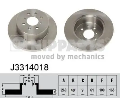 J3314018 Тормозные диски NIPPARTS підбір по vin на Brocar