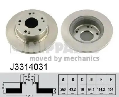 J3314031 Тормозные диски NIPPARTS подбор по vin на Brocar