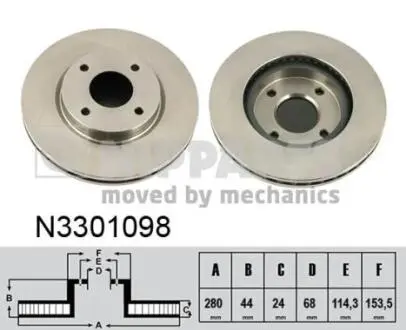 N3301098 Тормозные диски NIPPARTS підбір по vin на Brocar