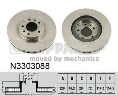 N3303088 Тормозные диски NIPPARTS подбор по vin на Brocar
