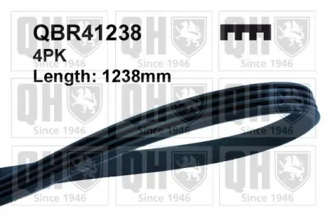 QBR41238 Ремень ручейковый 4х1238 QUINTON HAZELL подбор по vin на Brocar