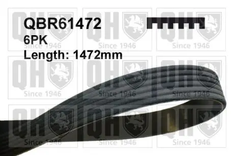 QBR61472 Ремінь ручейковий 6х1472 QUINTON HAZELL підбір по vin на Brocar