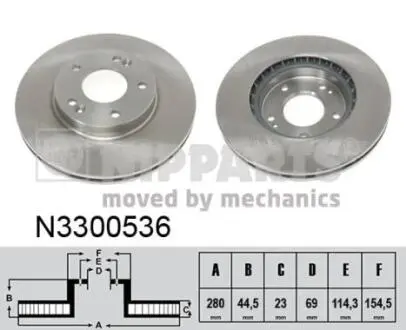 N3300536 Тормозные диски NIPPARTS подбор по vin на Brocar