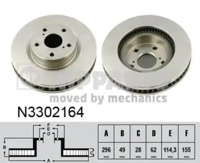 N3302164 Тормозные диски NIPPARTS подбор по vin на Brocar