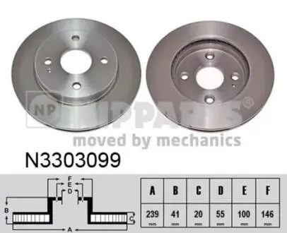 N3303099 Тормозные диски NIPPARTS подбор по vin на Brocar
