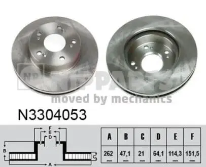 N3304053 Тормозные диски NIPPARTS подбор по vin на Brocar
