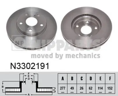 N3302191 Тормозные диски NIPPARTS подбор по vin на Brocar