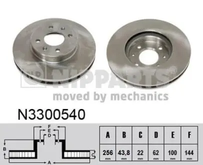 N3300540 Гальмівний диск NIPPARTS підбір по vin на Brocar