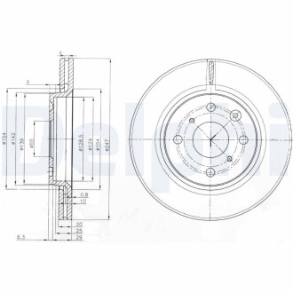 BG3976C Тормозные диски DELPHI підбір по vin на Brocar