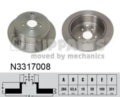 N3317008 Тормозные диски NIPPARTS підбір по vin на Brocar