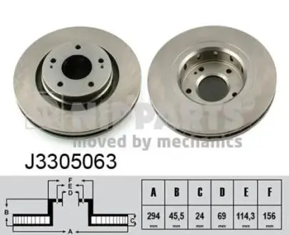 J3305063 Диск гальмівний NIPPARTS підбір по vin на Brocar