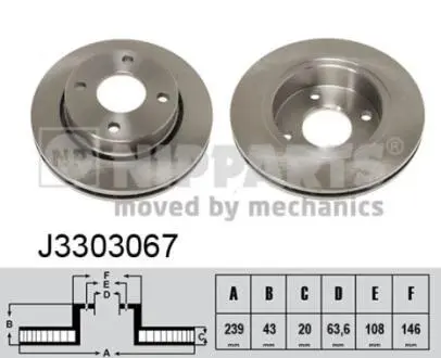 J3303067 Тормозные диски NIPPARTS подбор по vin на Brocar