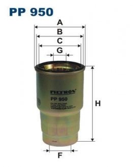 PP950 Фильтр топливный FILTRON підбір по vin на Brocar